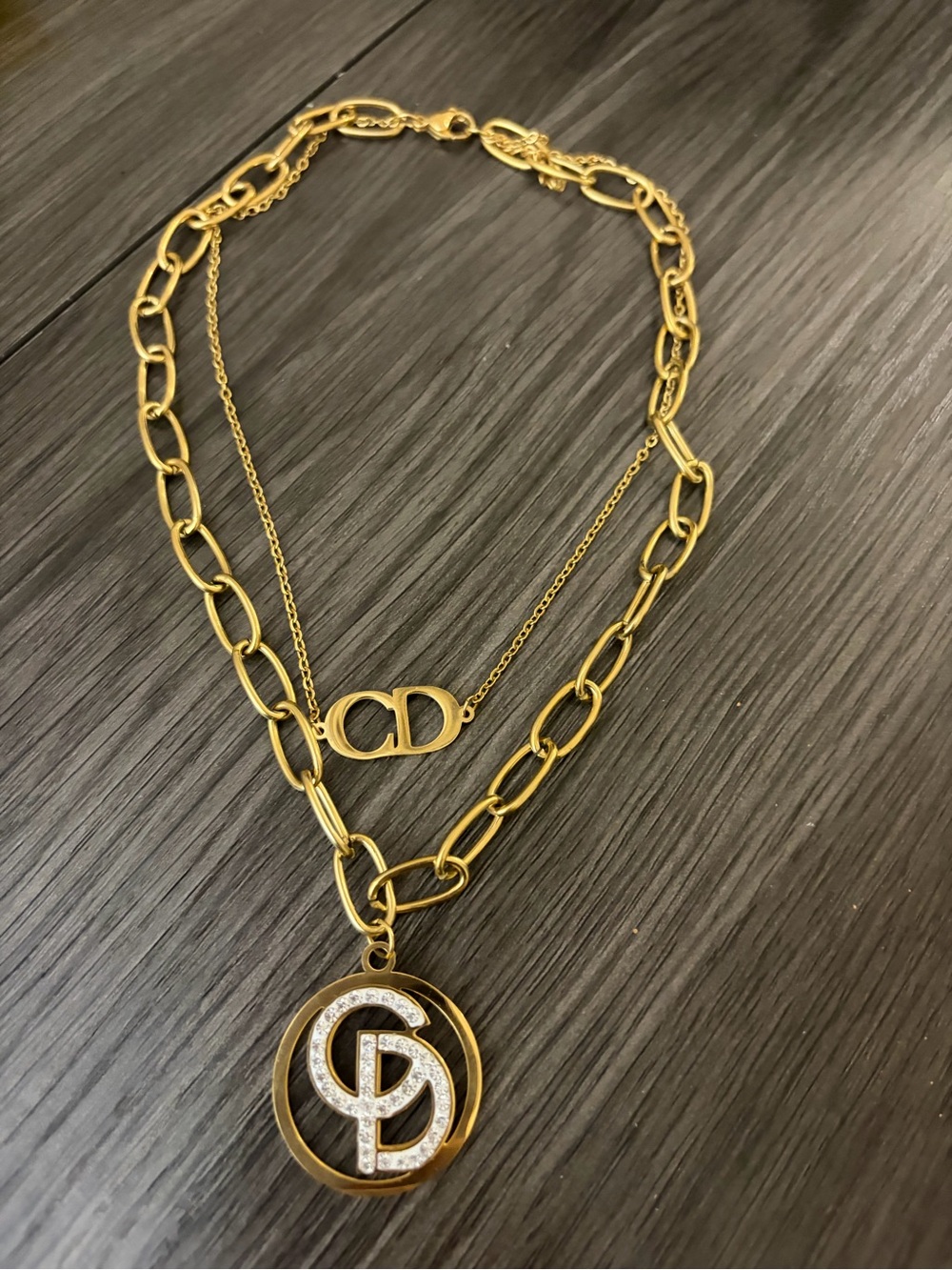 Stainless steel Crystal Pendant Necklace - Designer Inspired - Picture 4 of 9